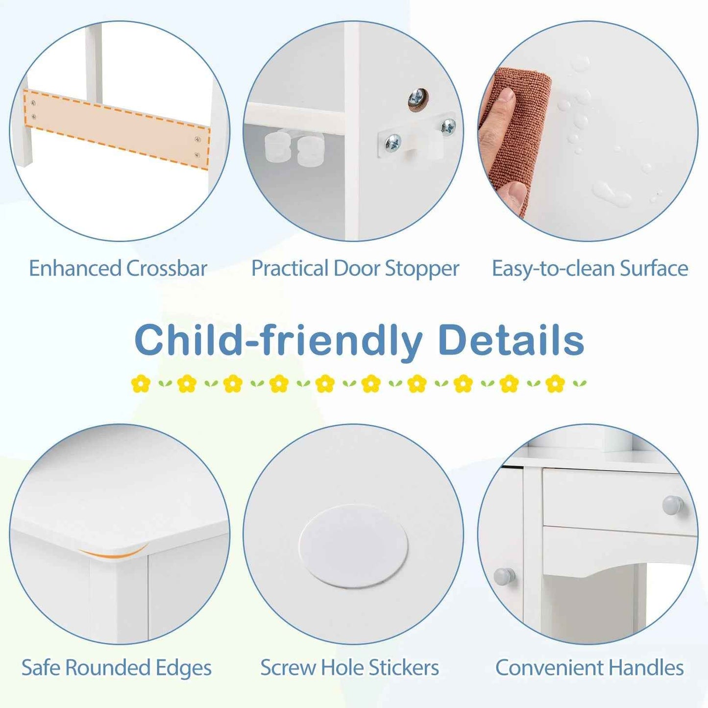 Ergo Heights Kids Desk and Chair Set – White Ergonomic Furniture