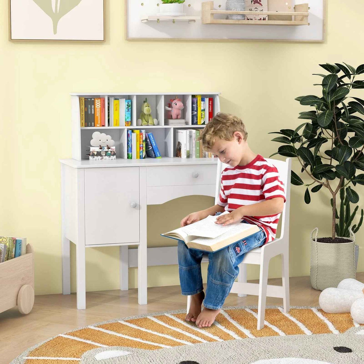 Ergo Heights Kids Desk and Chair Set – White Ergonomic Furniture
