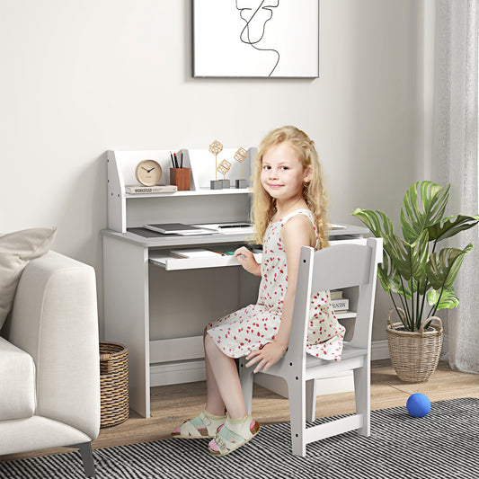 Ergo Heights Kids Desk and Chair Set - Ergonomic White.
