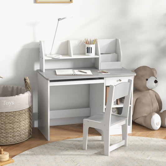 Ergo Heights Kids Desk and Chair Set - Ergonomic White.