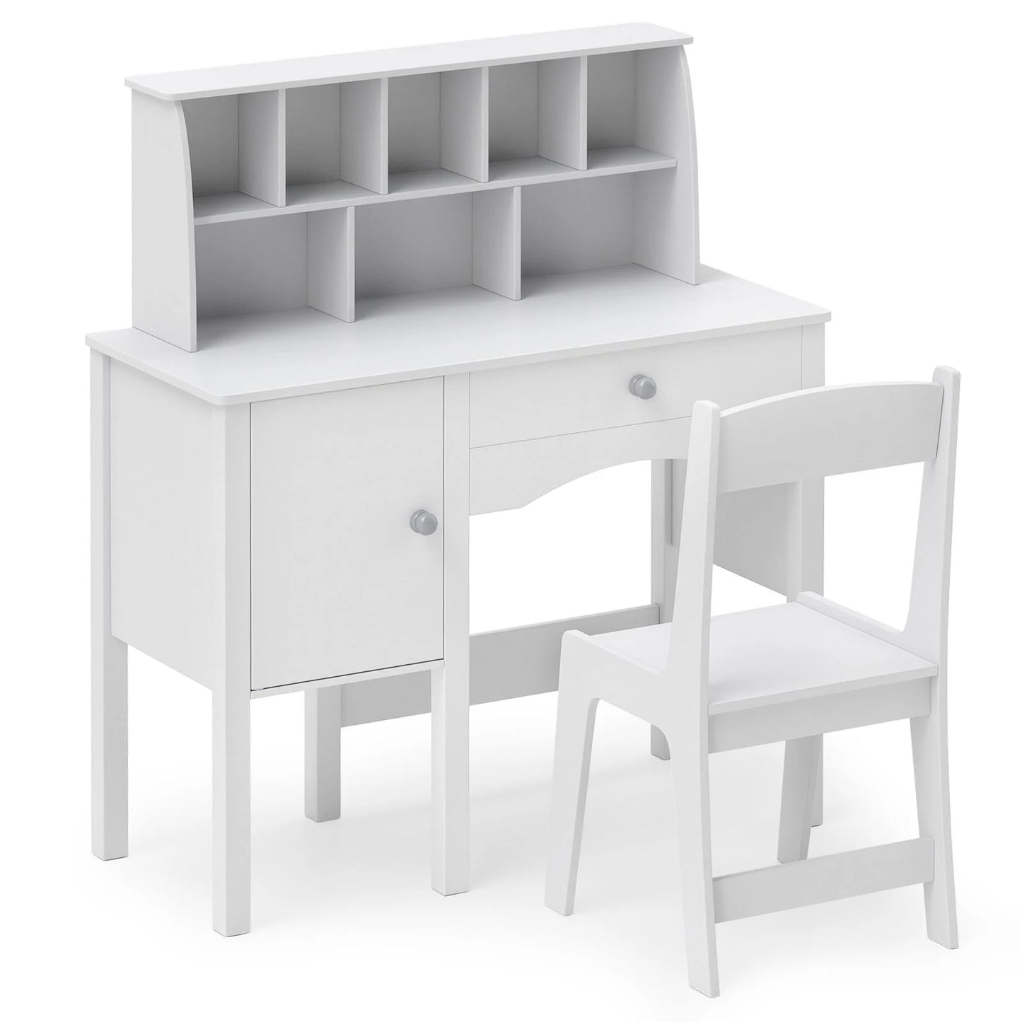 Ergo Heights Kids Desk and Chair Set – White Ergonomic Furniture.