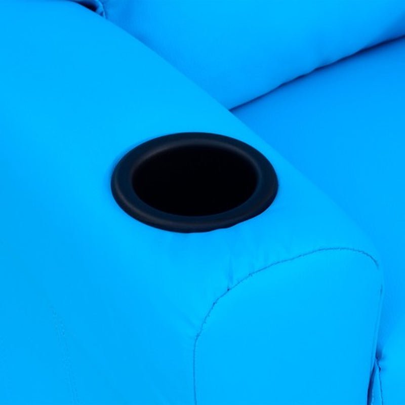 Ergo Heights Kids Recliner Chair With Cup Holder Blue.