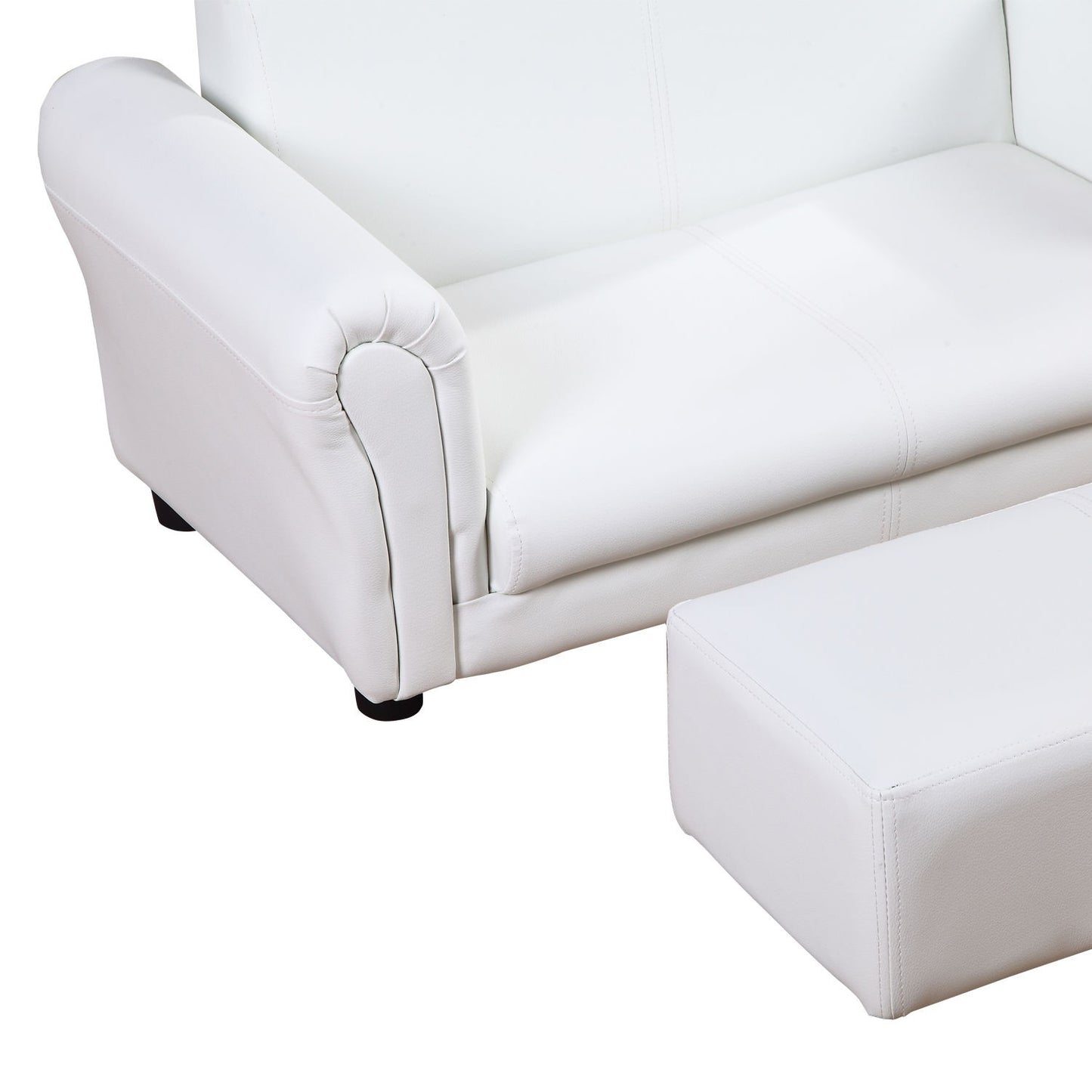 Ergo Heights Kids White Sofa Set with Ottoman.