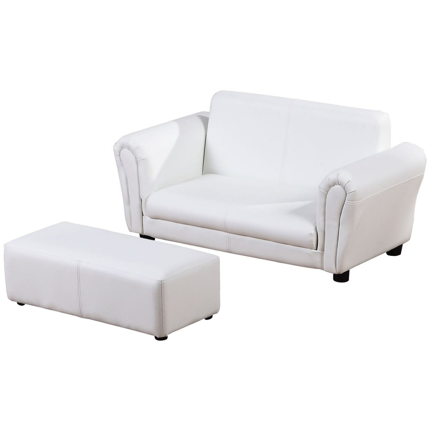 Ergo Heights Kids White Sofa Set with Ottoman.