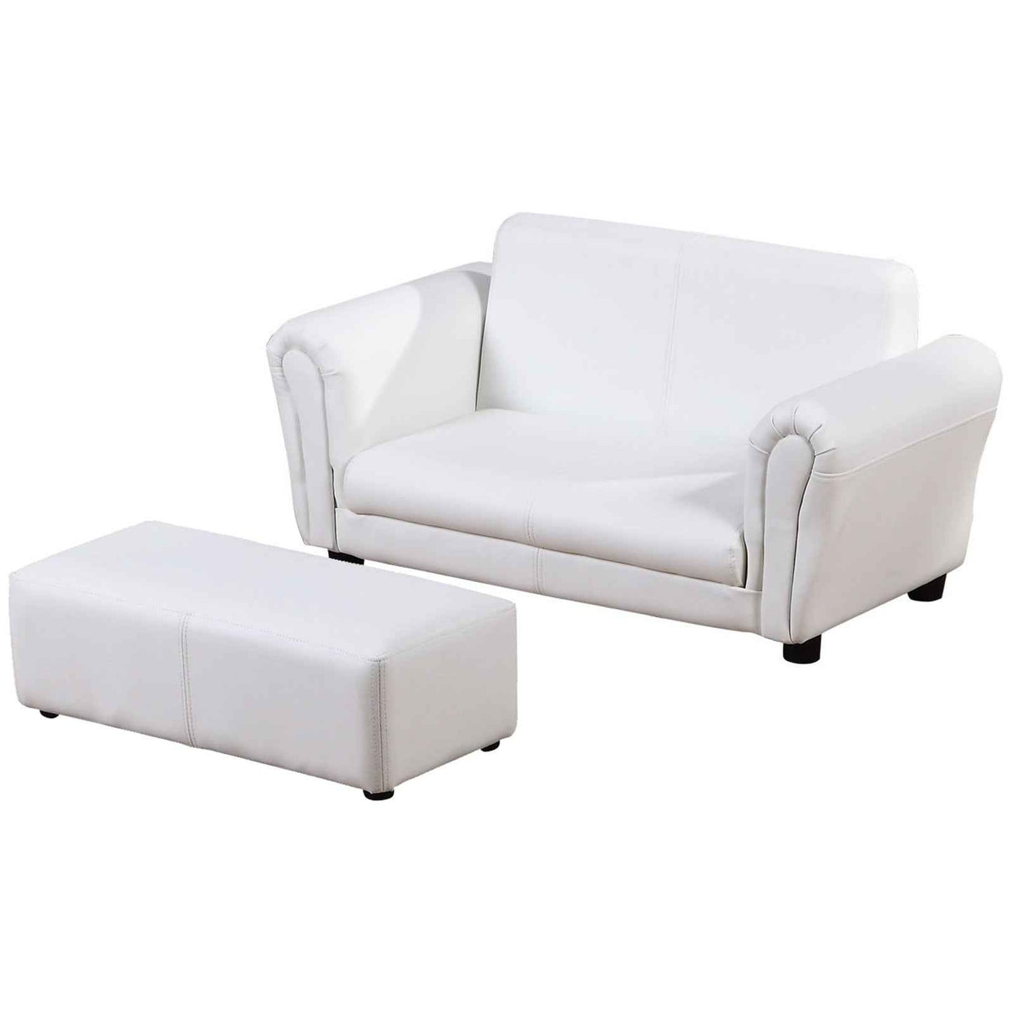 Ergo Heights Kids White Sofa Set with Ottoman