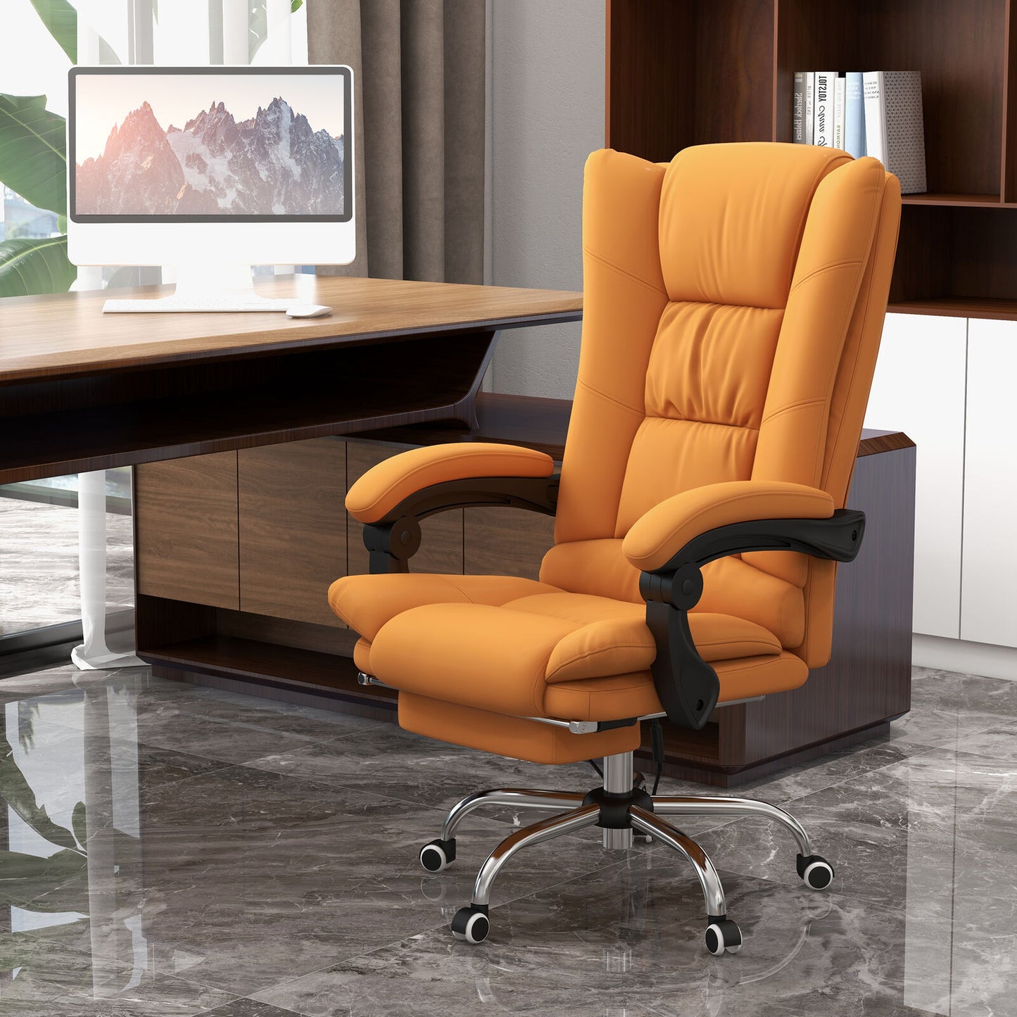 Ergo Heights Massage Office Chair with Footrest.