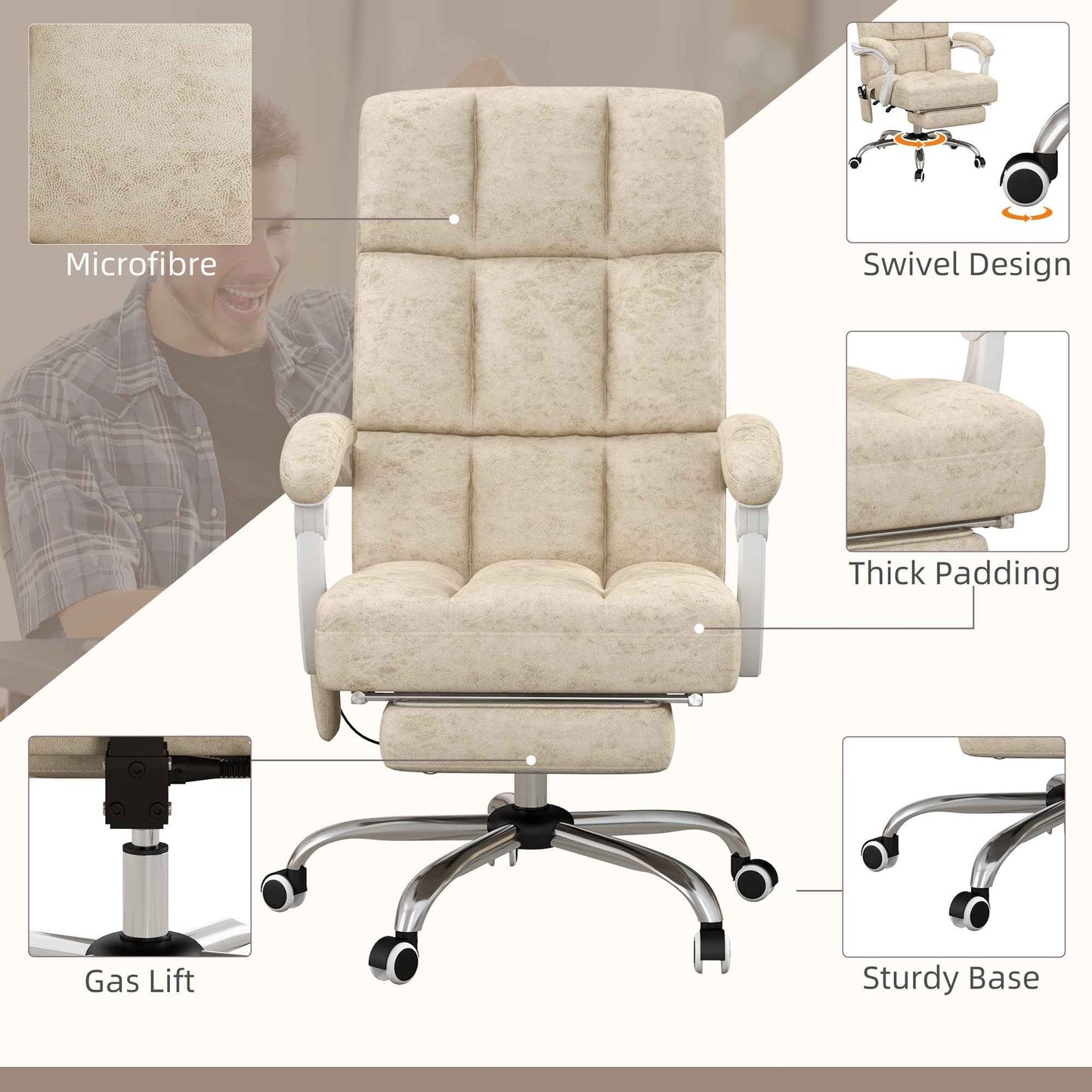 Ergo Heights Massage Office Chair with Back Heat - Ergo Heights