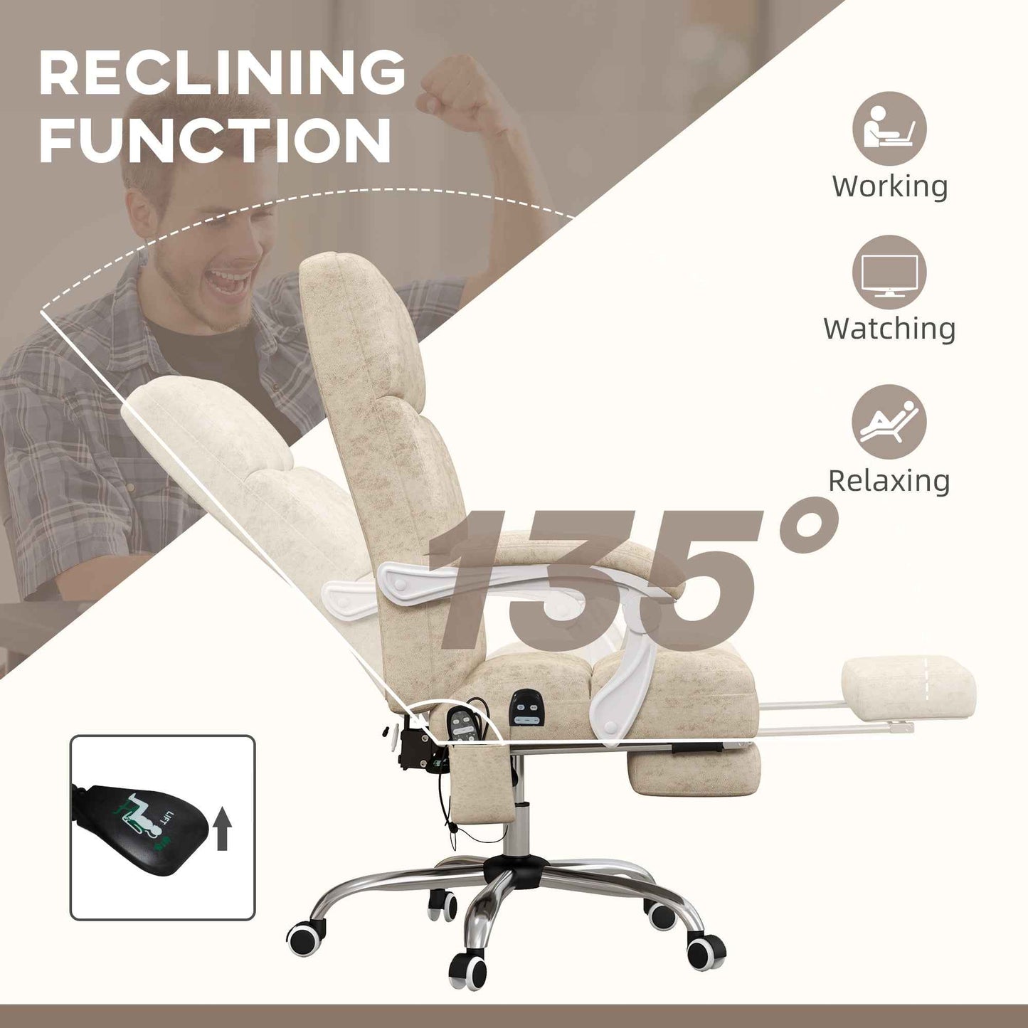 Ergo Heights Massage Office Chair with Back Heat - Ergo Heights