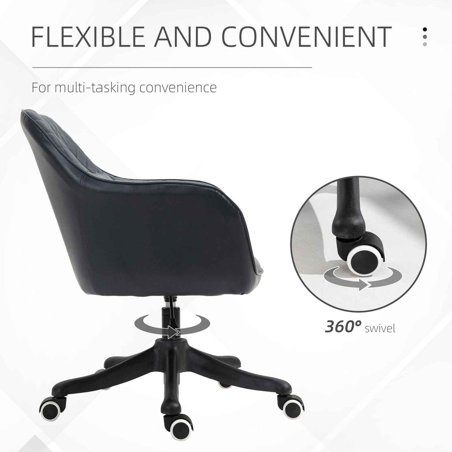 Office Chair with Rechargeable Electric Vibration Massage Lumbar Pillow, Wheels - Ergo Heights
