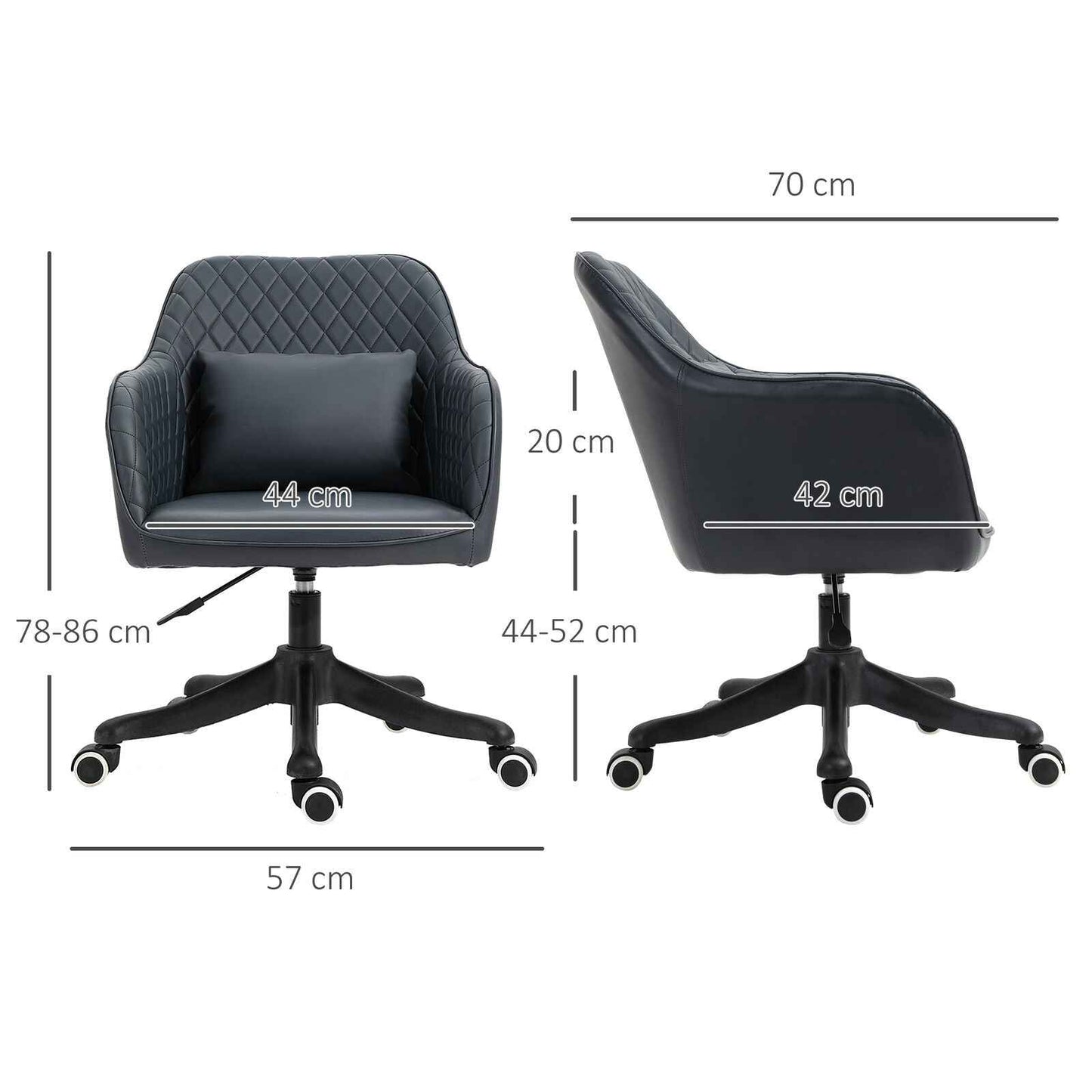 Office Chair with Rechargeable Electric Vibration Massage Lumbar Pillow, Wheels - Ergo Heights
