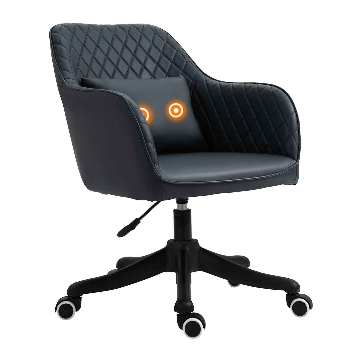 Office Chair with Rechargeable Electric Vibration Massage Lumbar Pillow, Wheels - Ergo Heights