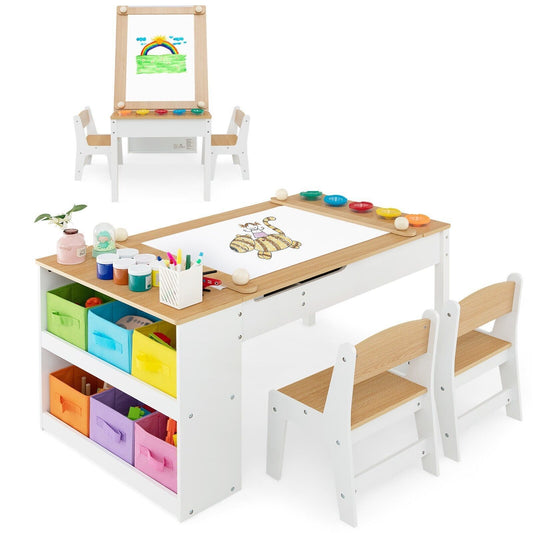 Ergo Heights Multifunctional Art Desk for Kids with Chairs - Ergo Heights