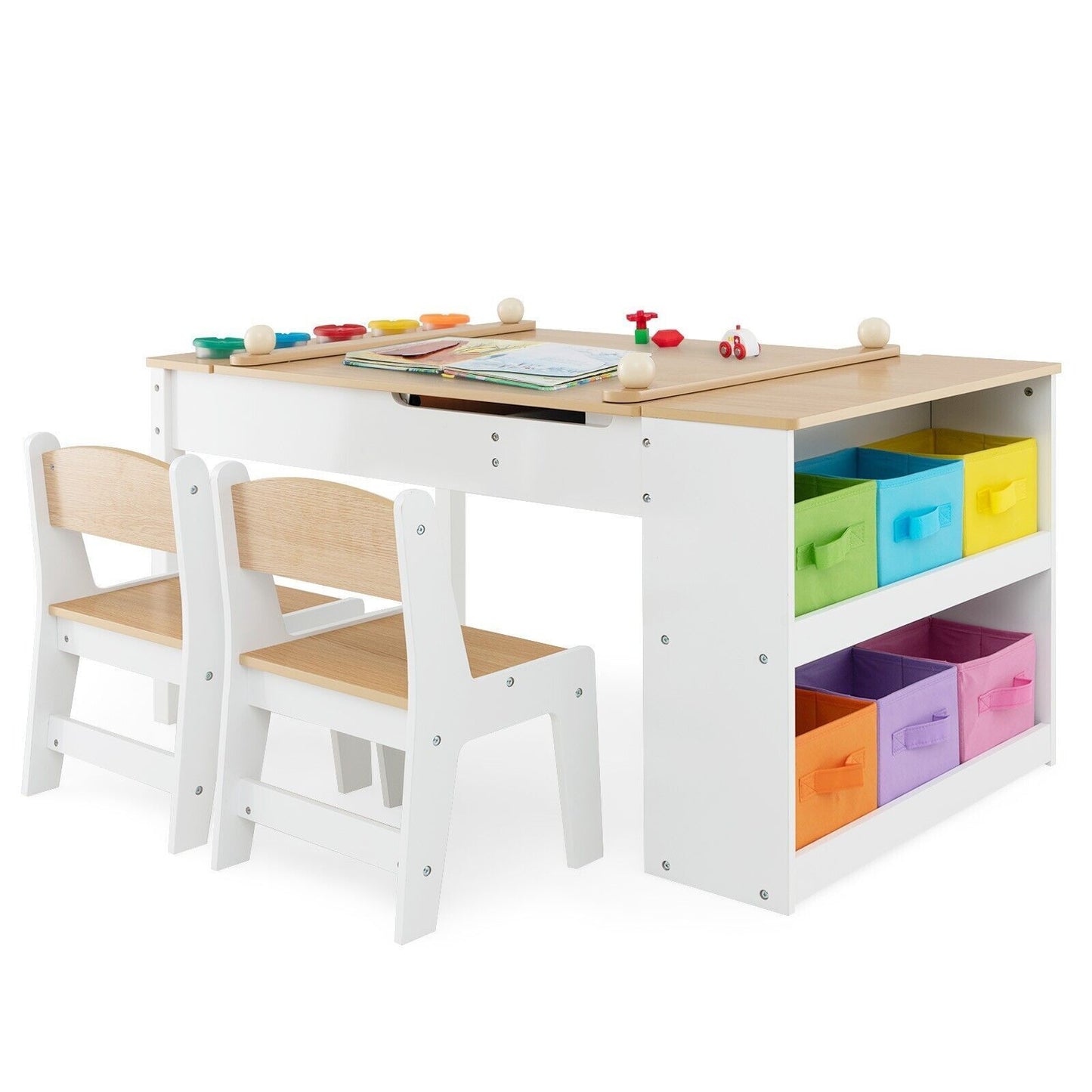 Ergo Heights Multifunctional Art Desk for Kids with Chairs - Ergo Heights