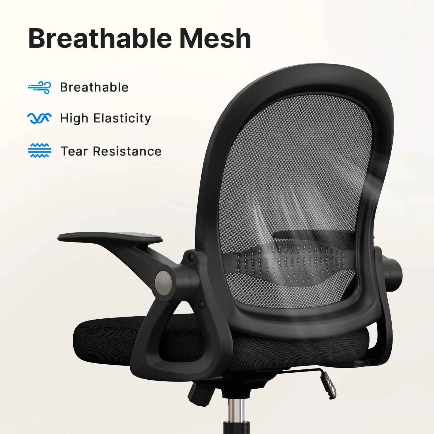 Ergo Heights Office Chair with Flip-Up Armrests - Ergonomic Mesh - Ergo Heights