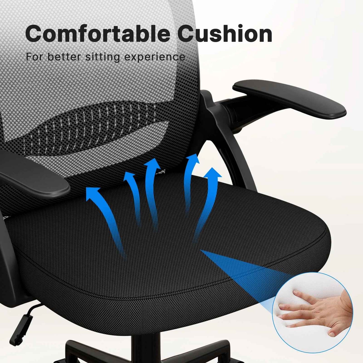 Ergo Heights Office Chair with Flip-Up Armrests - Ergonomic Mesh - Ergo Heights