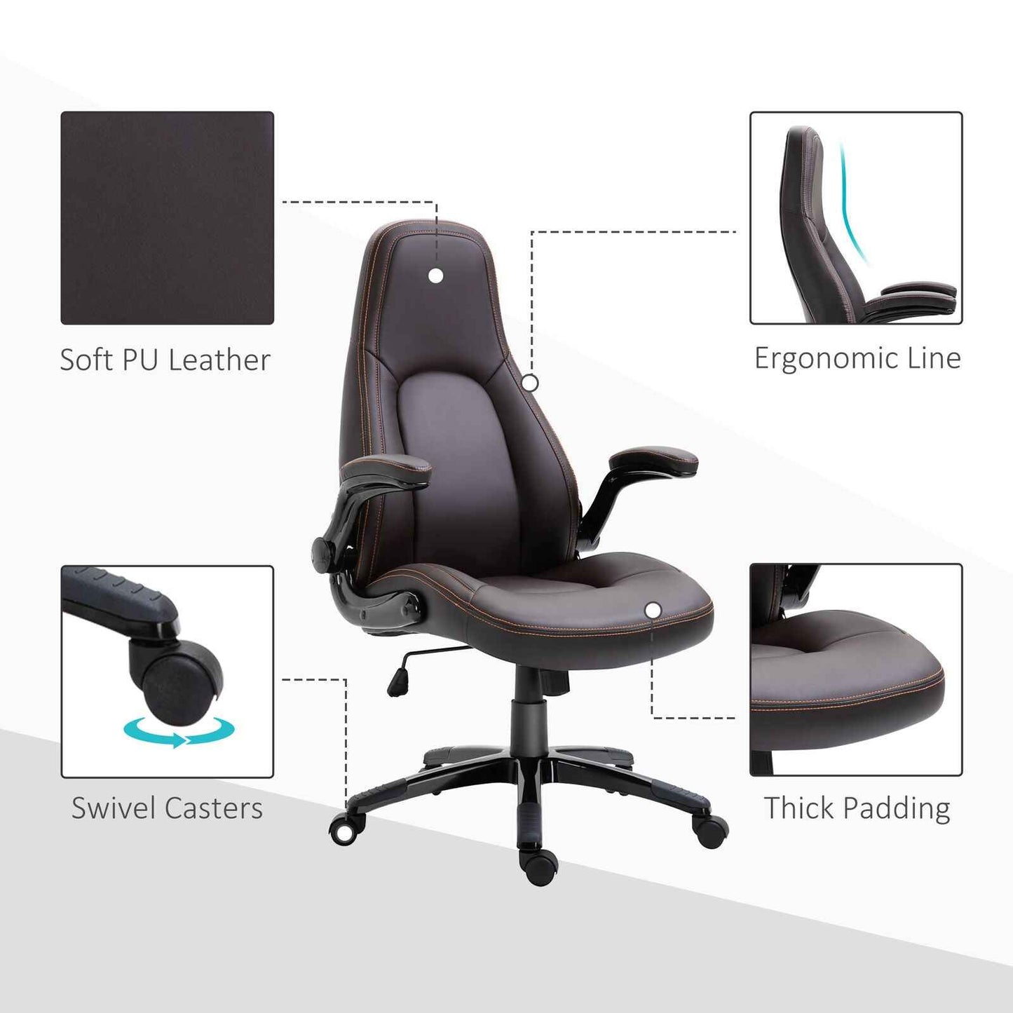 Ergo Heights PU Leather Office Chair with Ergonomic Comfort - Ergo Heights