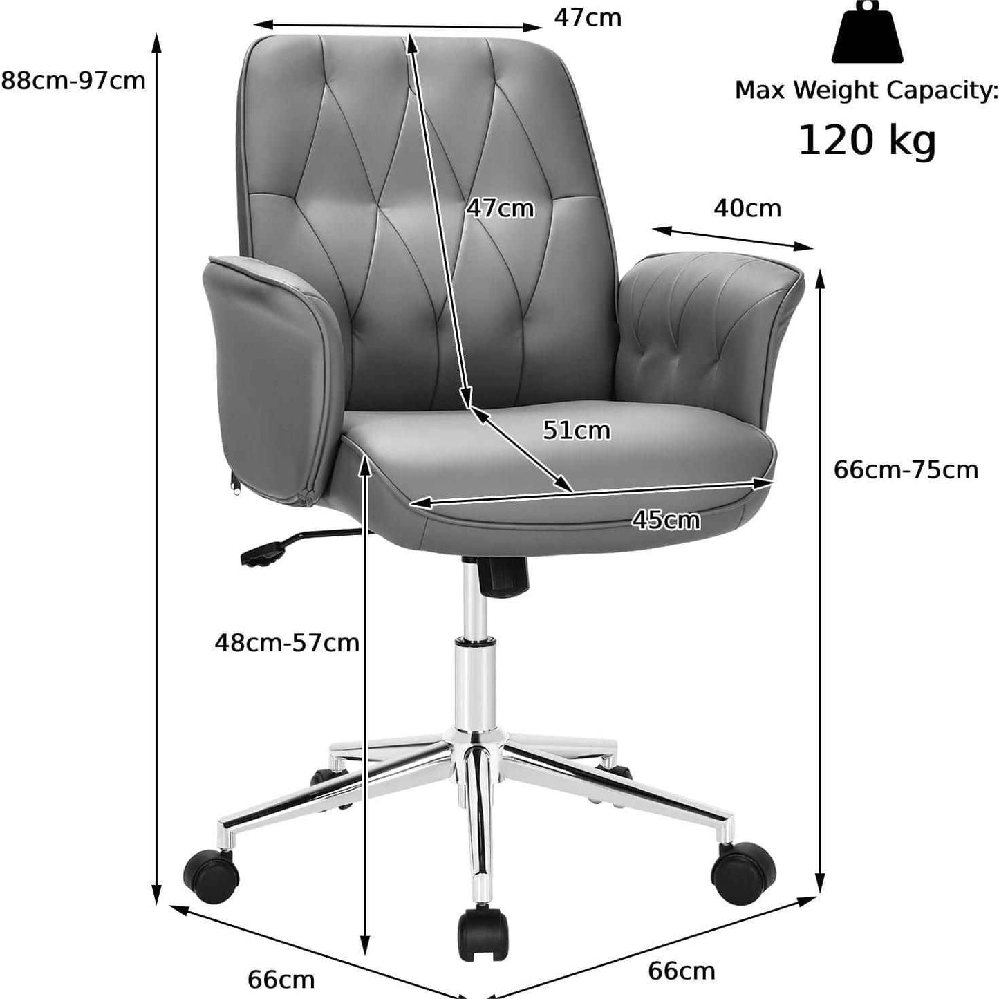 Adjustable Swivel PU Leather Office Chair with Rocking Function - Ergo Heights