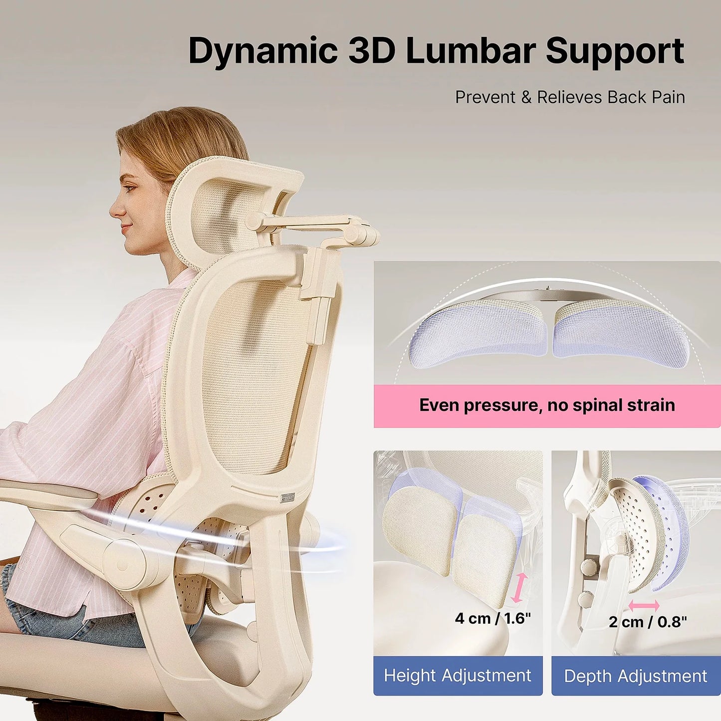 Hinomi Q2 Ergonomic Office Chair | Adjustable Lumbar Support & Breathable Mesh UK