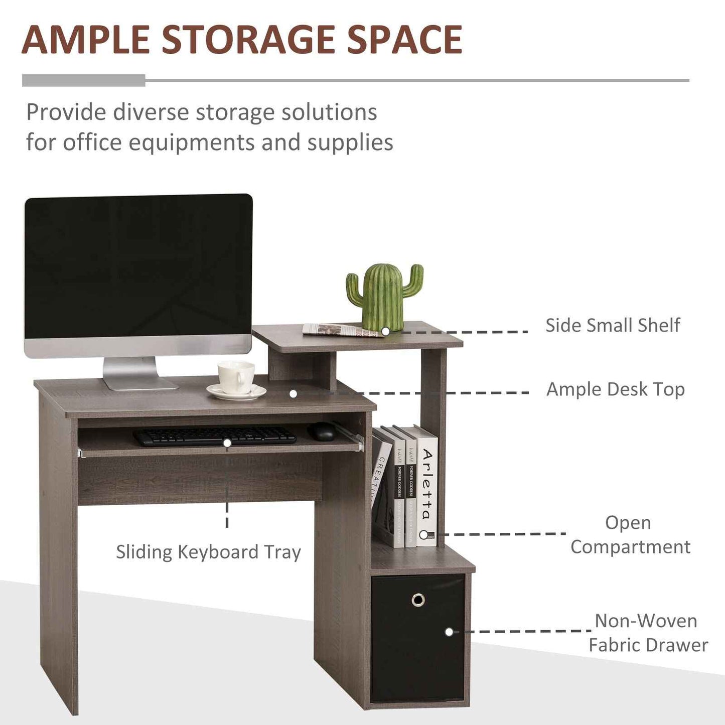 Ergo Heights Sliding Keyboard Tray Desk UK with Storage - Ergo Heights