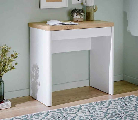 Small Desk with Oak Top for Compact Spaces - Ergo Heights