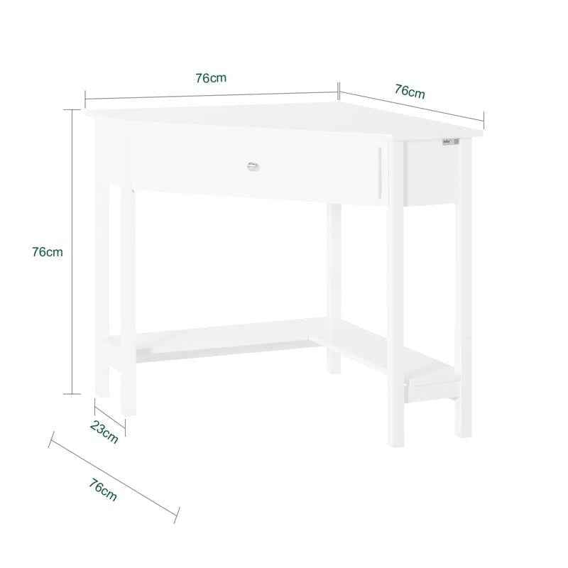 Ergo Heights White Corner Writing Desk with Storage - Ergo Heights