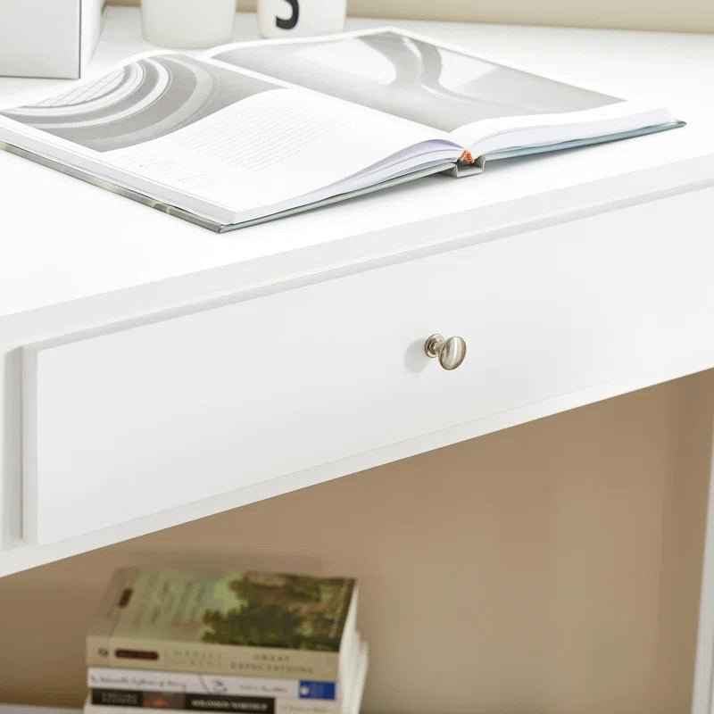 Ergo Heights White Corner Writing Desk with Storage - Ergo Heights
