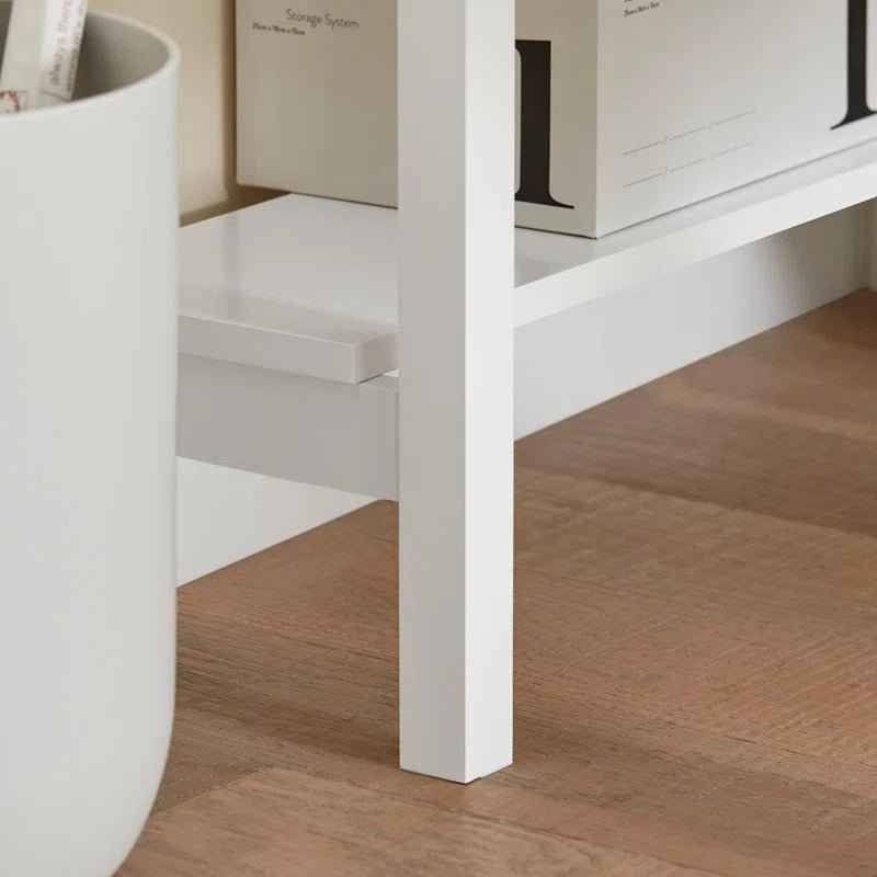 Ergo Heights White Corner Writing Desk with Storage - Ergo Heights