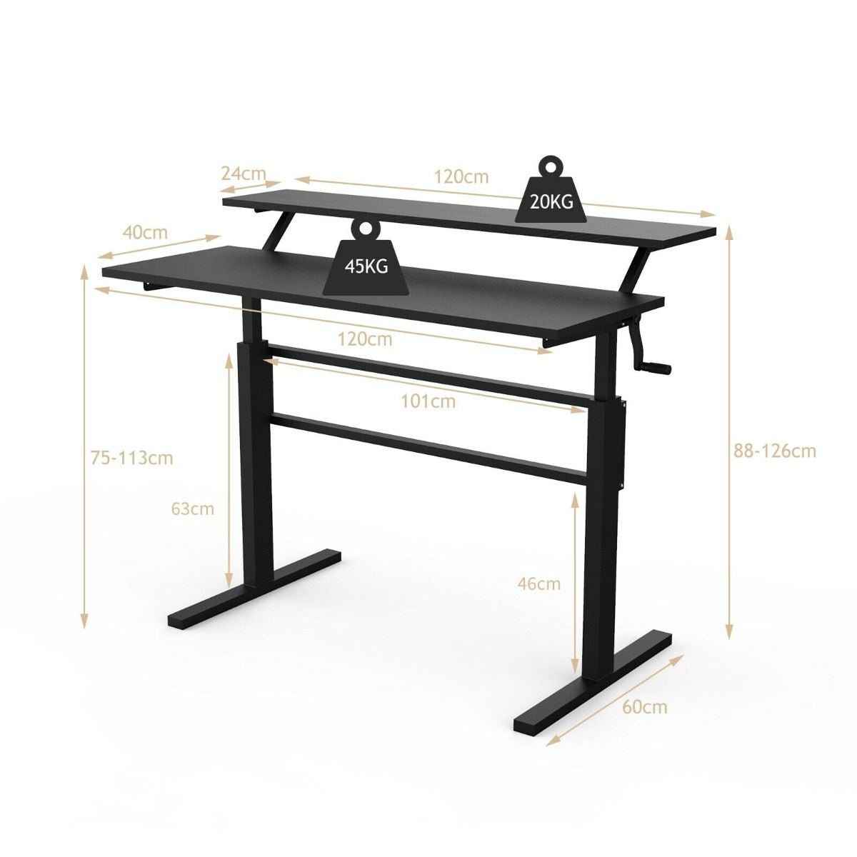 Ergo Heights Height Adjustable Office Desk for Ergonomic Work - Ergo Heights