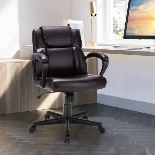 Ergo Heights Mid-Back PU Leather Chair UK - Ergonomic Comfort - Ergo Heights