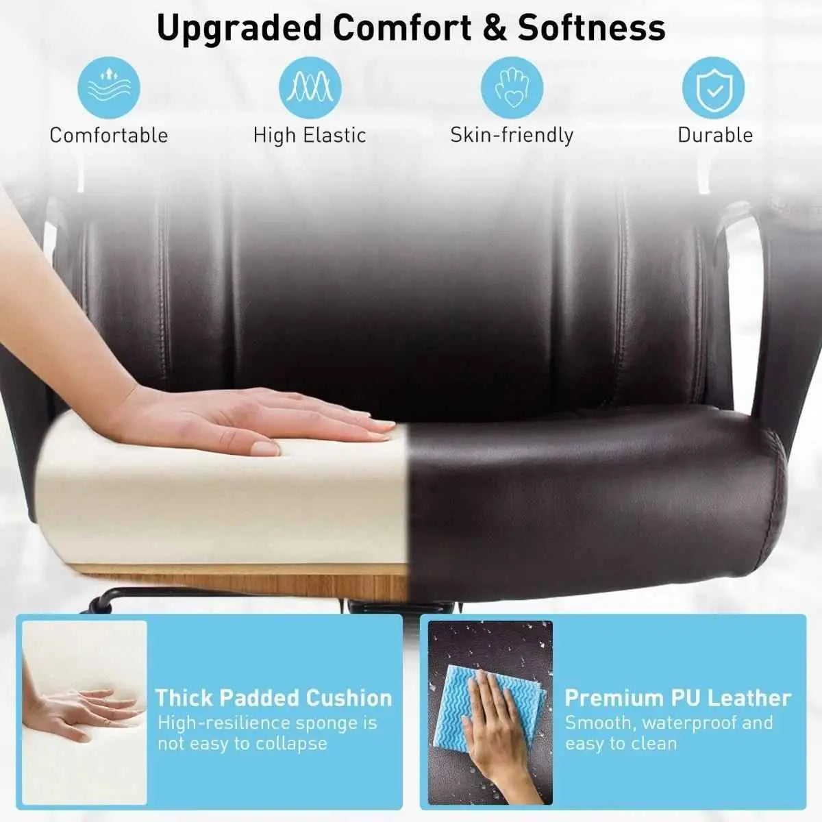 Ergo Heights Mid-Back Chair - Ergonomic Leather Comfort UK - Ergo Heights