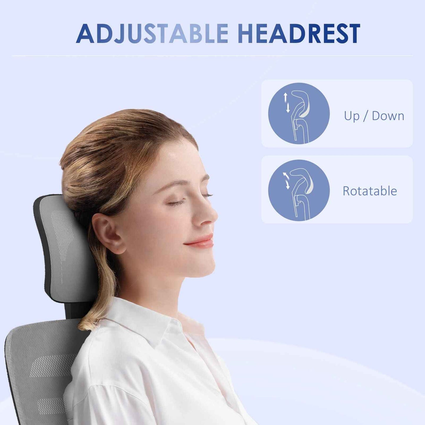 Ergo Heights White Office Chair with Ergonomic Support - Ergo Heights