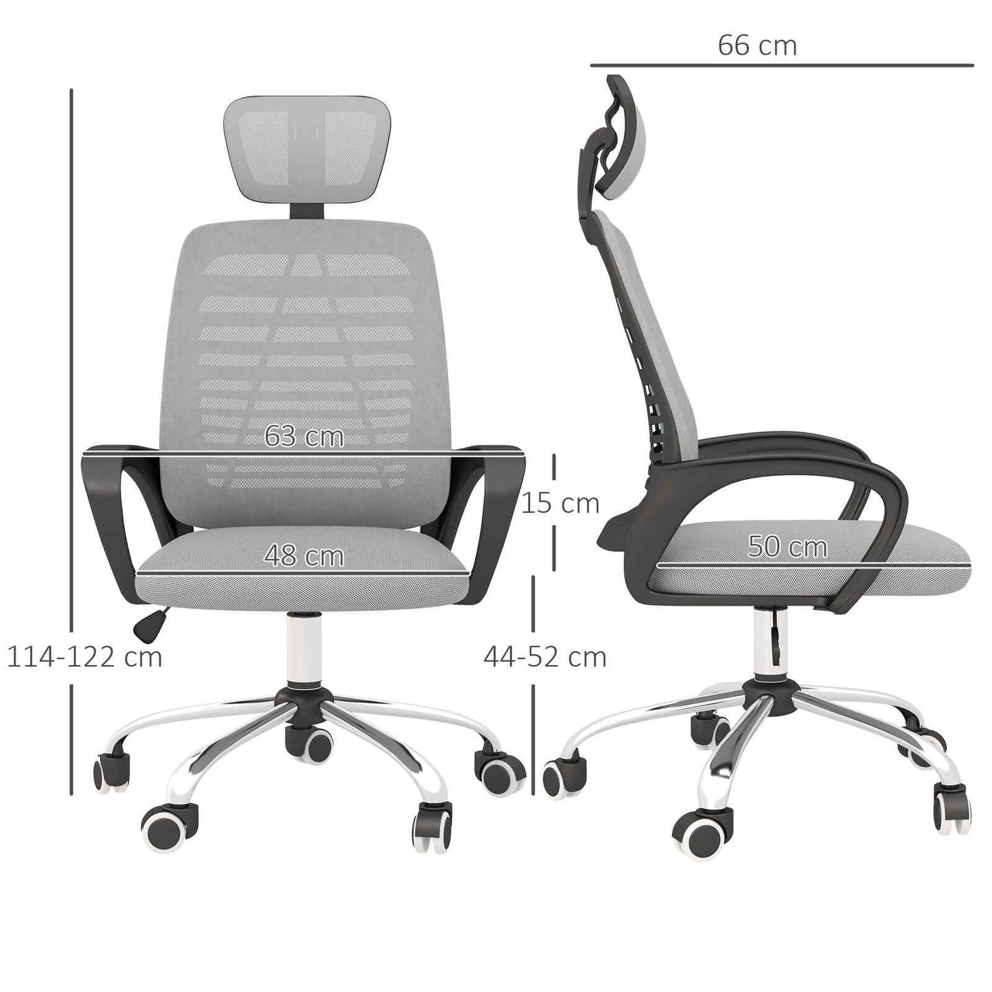 Ergo Heights White Office Chair with Ergonomic Support - Ergo Heights