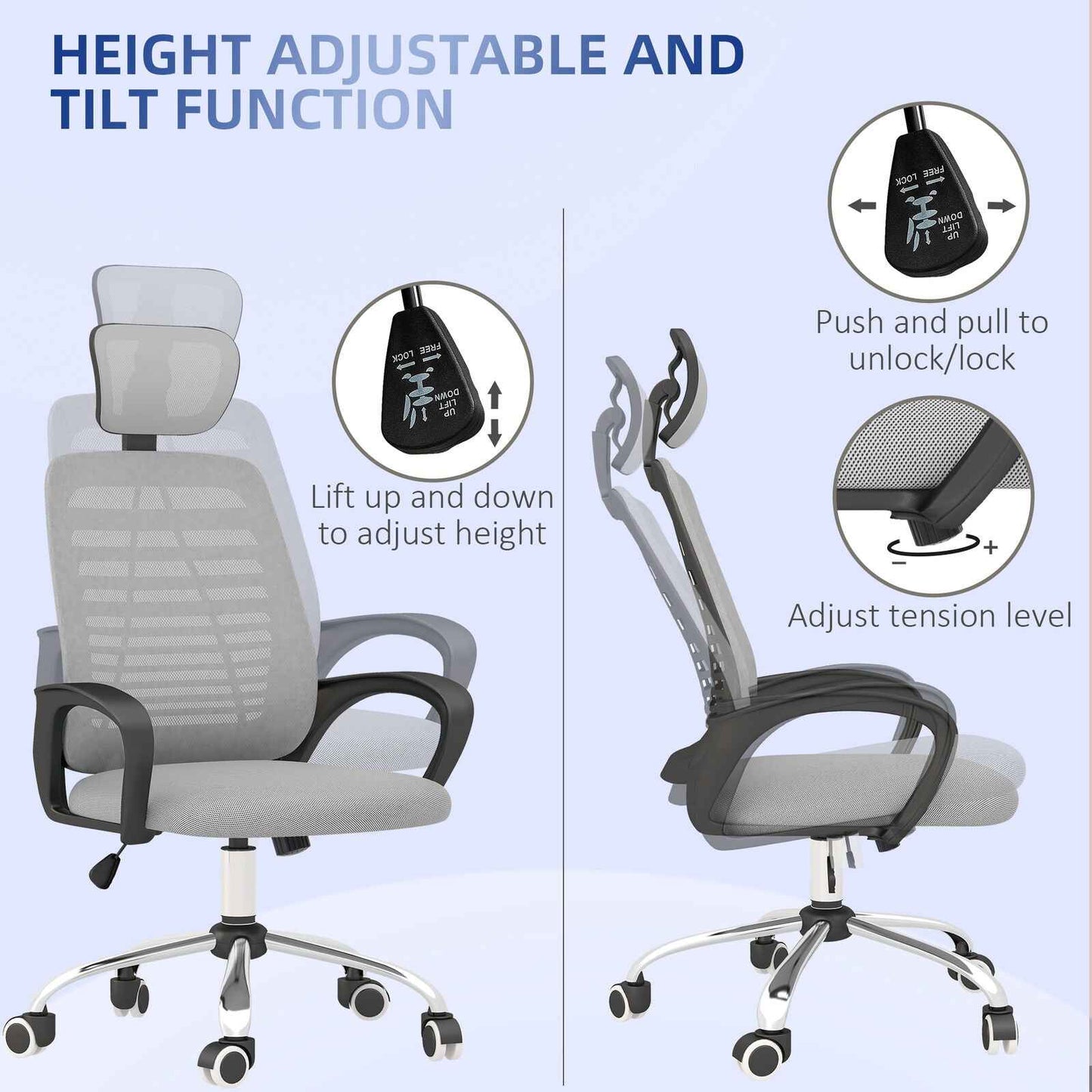 Ergo Heights White Office Chair with Ergonomic Support - Ergo Heights