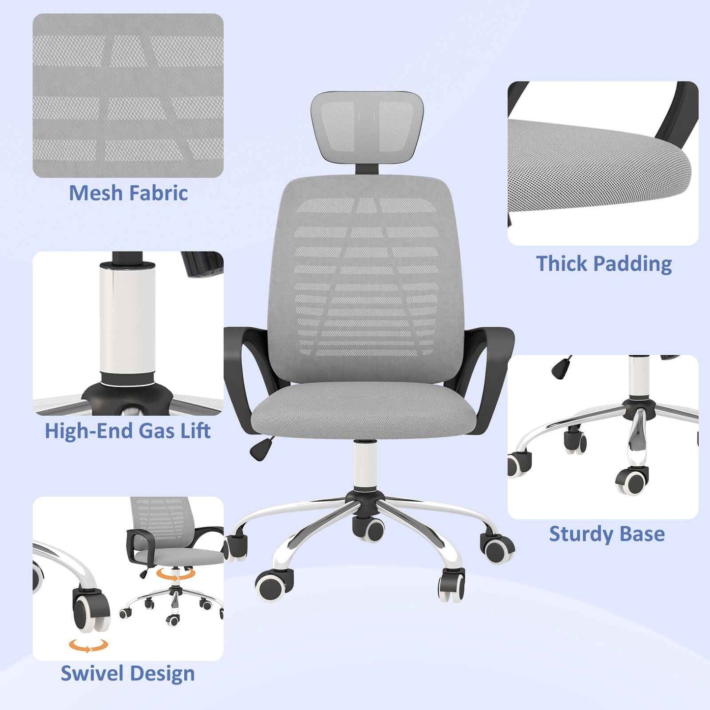 Ergo Heights White Office Chair with Ergonomic Support - Ergo Heights