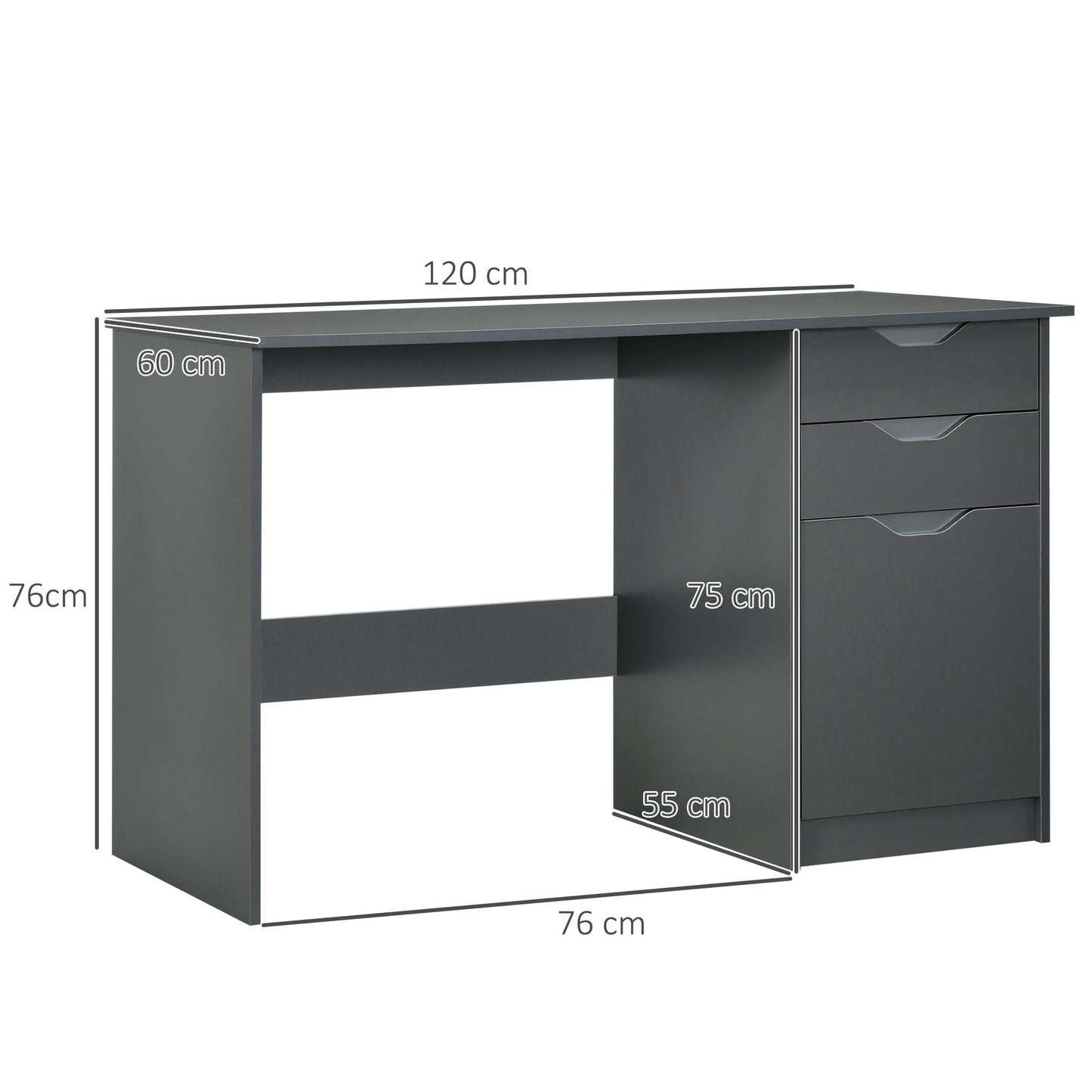 Computer Desk W/ Drawers Modern Writing Workstation for Home Office Study