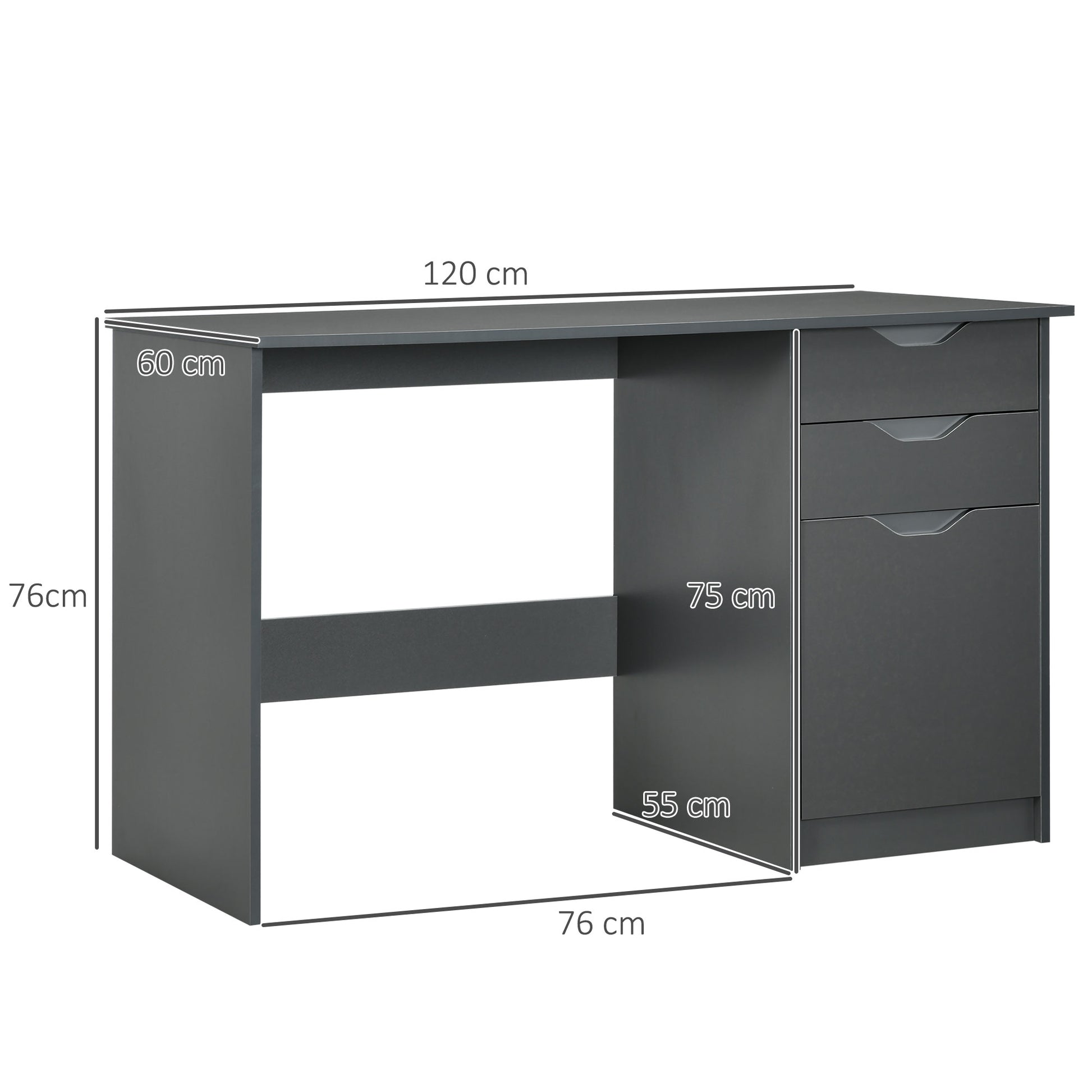 Computer Desk W/ Drawers Modern Writing Workstation for Home Office Study