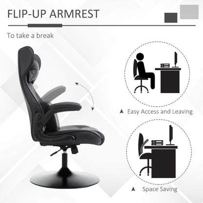 Gaming Chair Home Office Chair W/ Swivel Pedestal Base Lumbar Support
