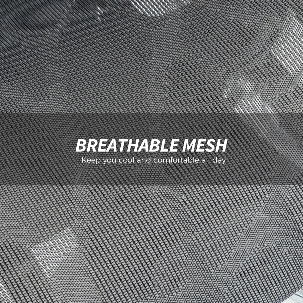 Grey high-back ergonomic office chair with separated backrest, breathable mesh, and adjustable headrest and armrests.