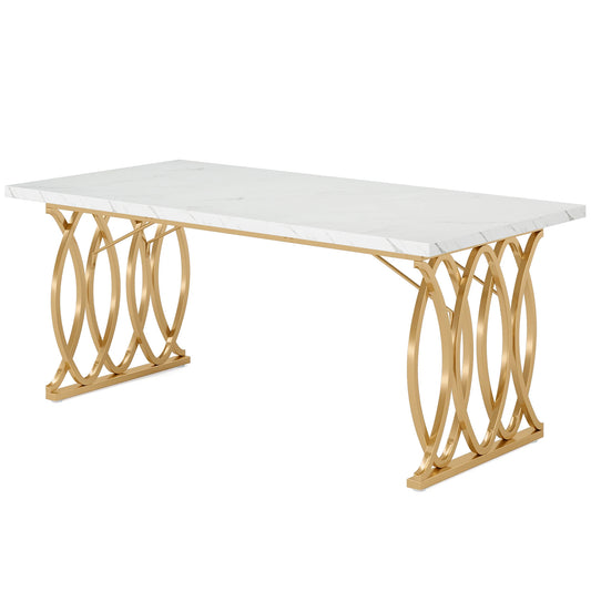 Executive Desk, 63" W Large Computer Desk, Modern Office Desk Conference Table Meeting Room Table, Business Furniture
