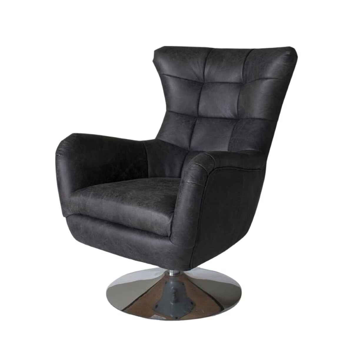 Gallery Bristol Top Grain Leather Swivel Chair - Ergo Heights