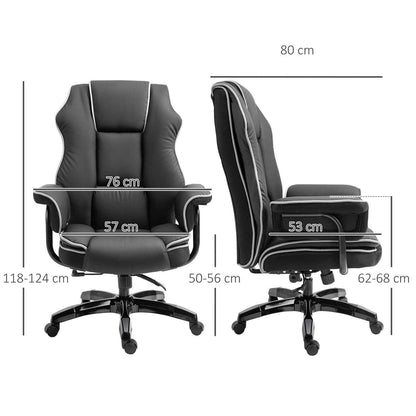 Black PU Executive Office Chair with Recline & Style - Ergo Heights
