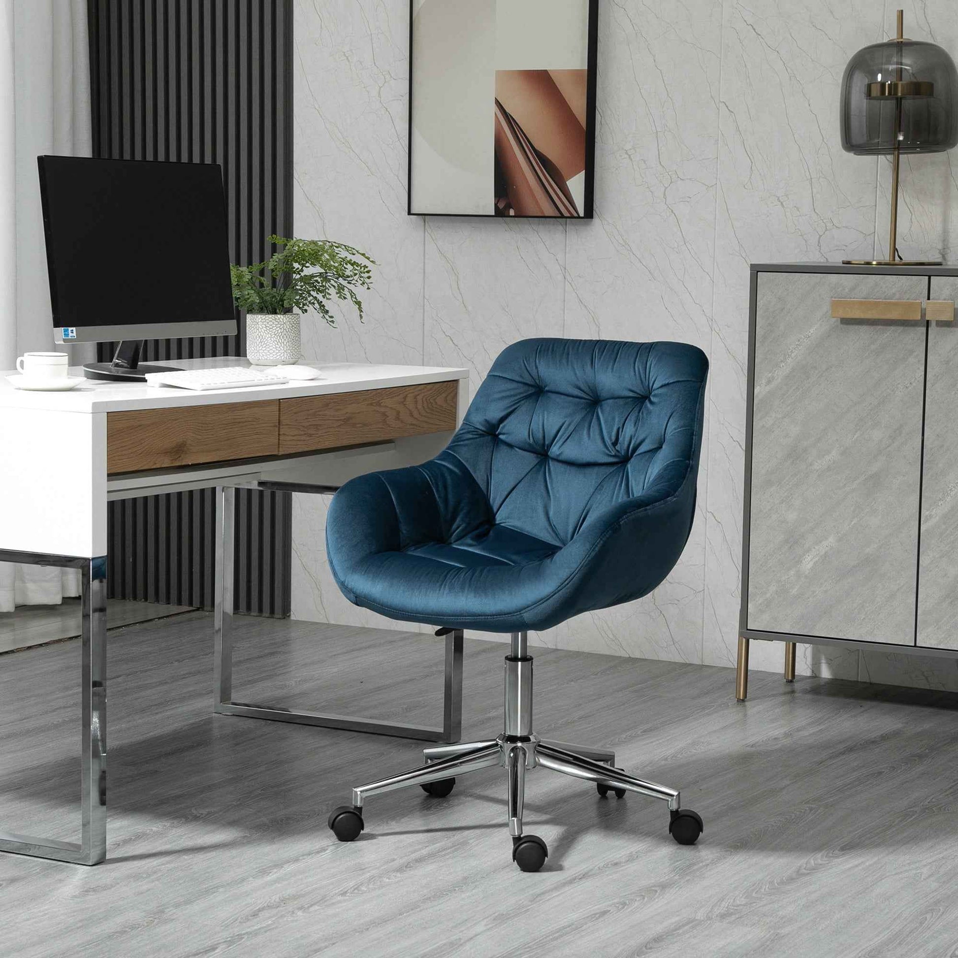 Velvet Home Office Chair with Adjustable Height - Ergo Heights