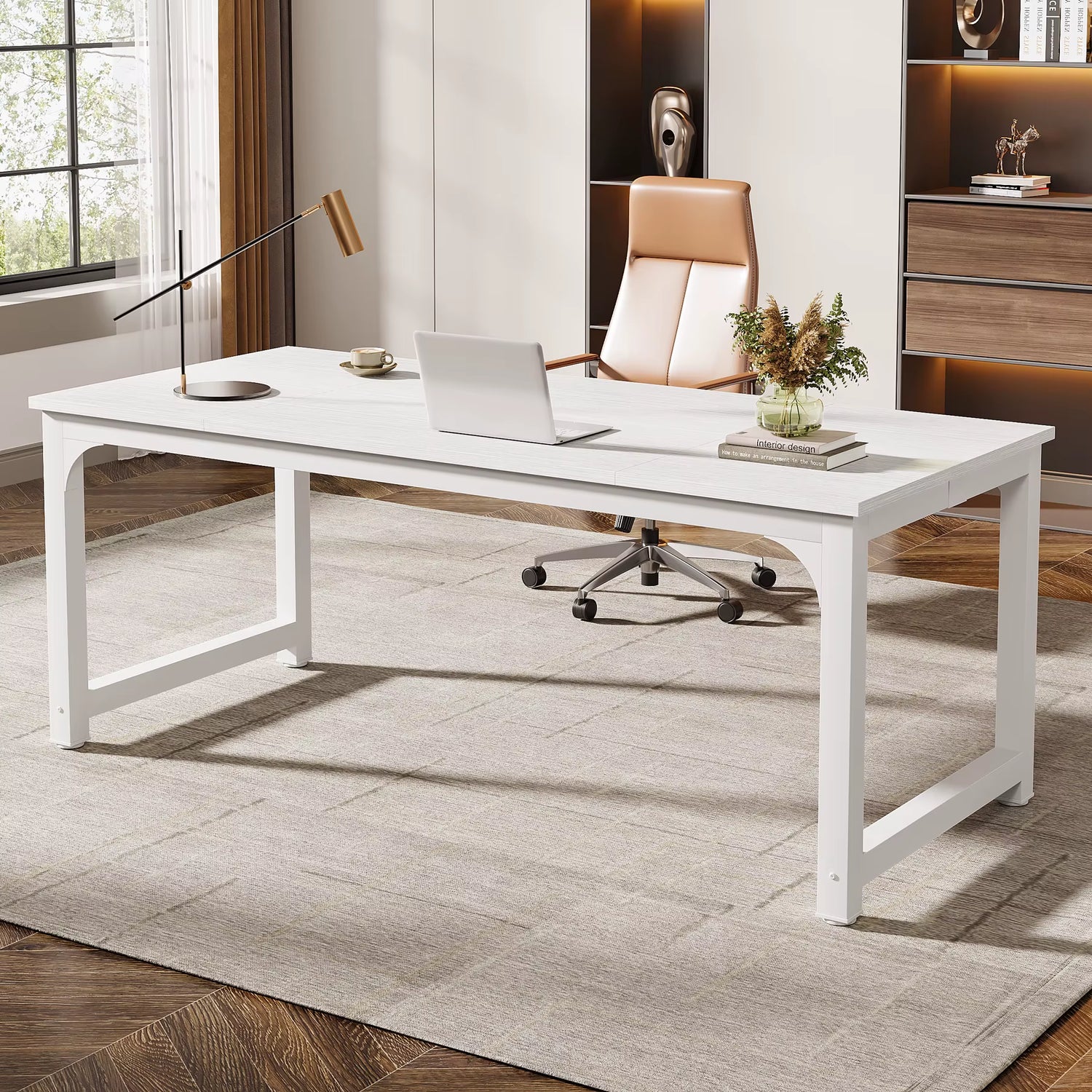 Modern Computer Desk Large Office Desk Computer Table Study Writing Desk Workstation for Home Office