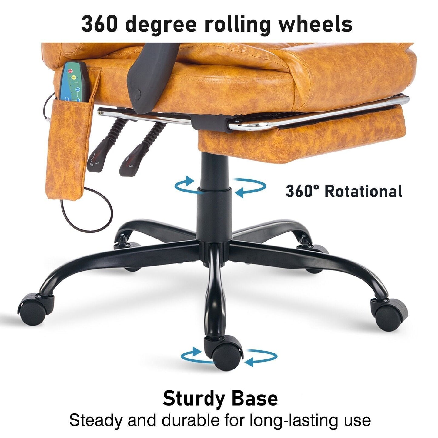 Massage Office Chair Gaming Computer Desk Swivel Recliner Chair Leather Footrest