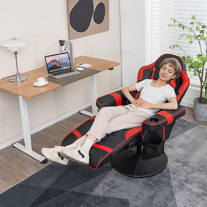 Electric Massage Gaming Chair with Cup Holder and Side Pouch