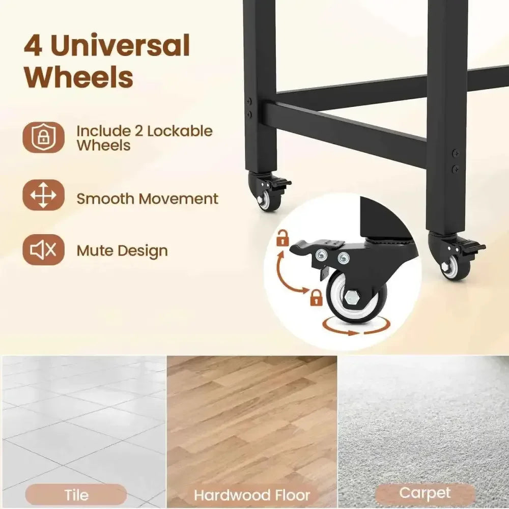 Ergo Heights Mobile Workstation with Smooth Rolling Caster Wheels - Ergo Heights