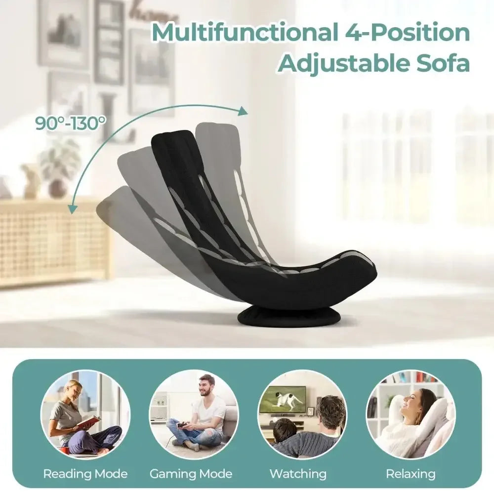360 Swivel Gaming Chair Adjustable Folding Floor Sofa - Ergo Heights