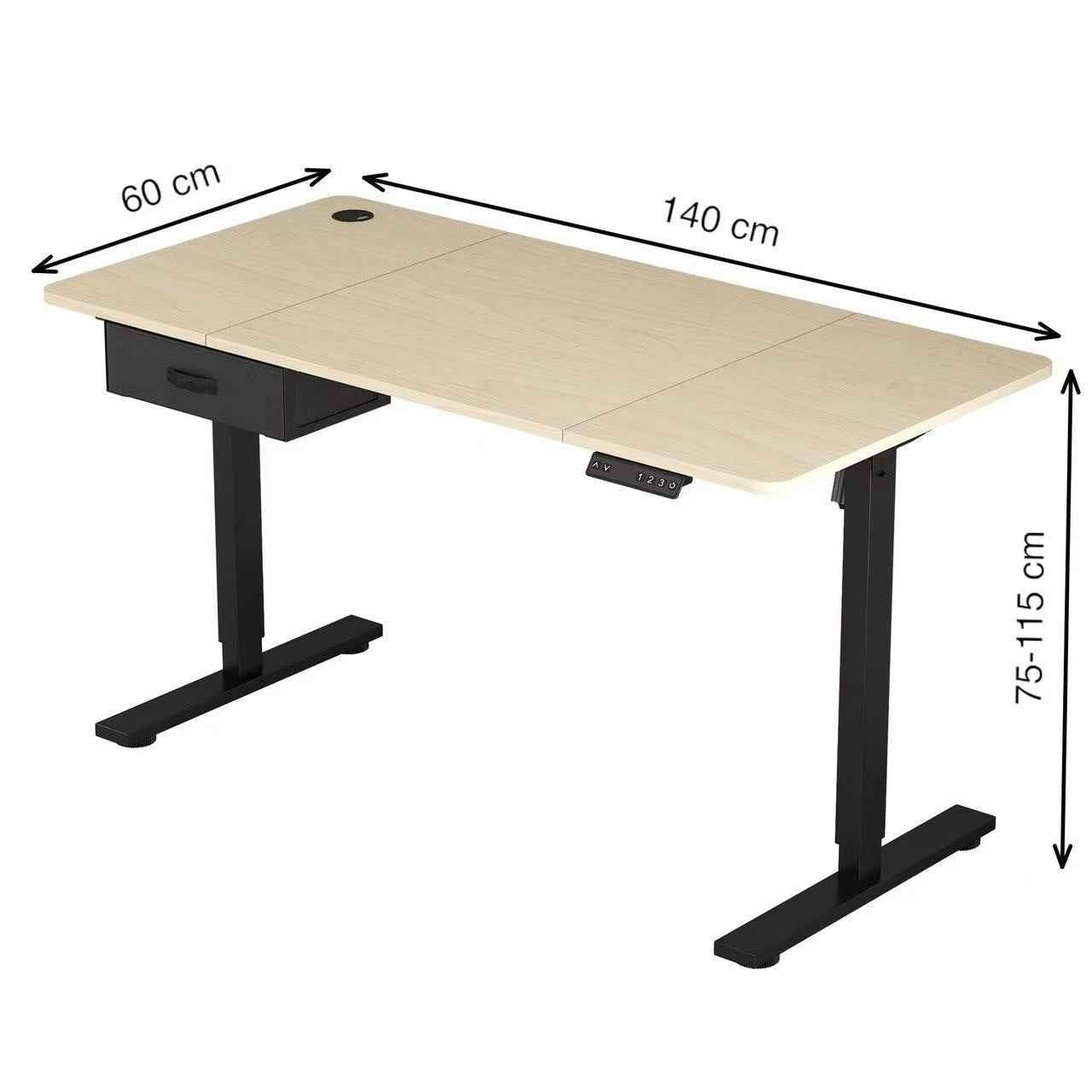 Electric Height Adjustable Standing Desk with Drawer - Ergo Heights