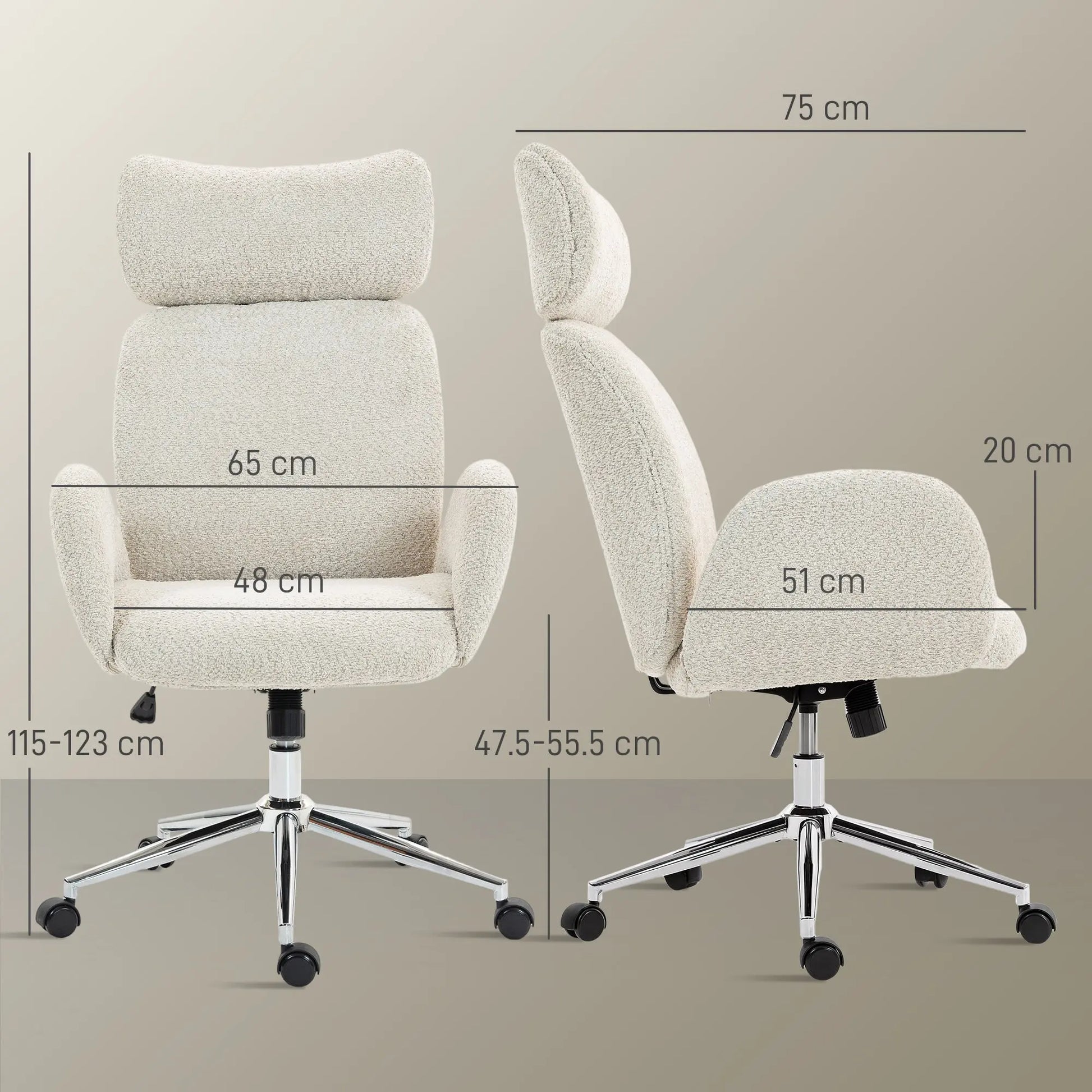 Desk Chair with Adjustable Headrest, Spring Pack, Office Chair