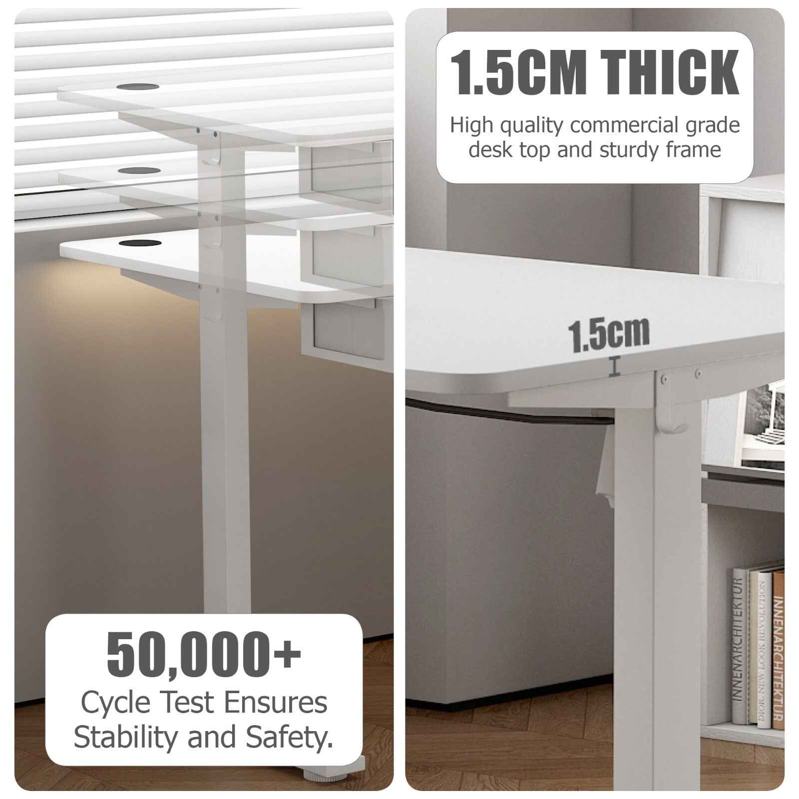 Electric Height Adjustable Standing Desk with Drawer - Ergo Heights